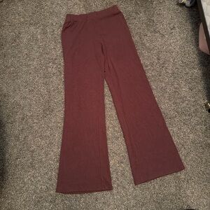 Burgundy Wide-Leg Pants